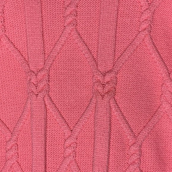 J. Crew Collection Womens Sweater Cable Knit Large L Pink Mock Neck Barbiecore - Picture 6 of 11